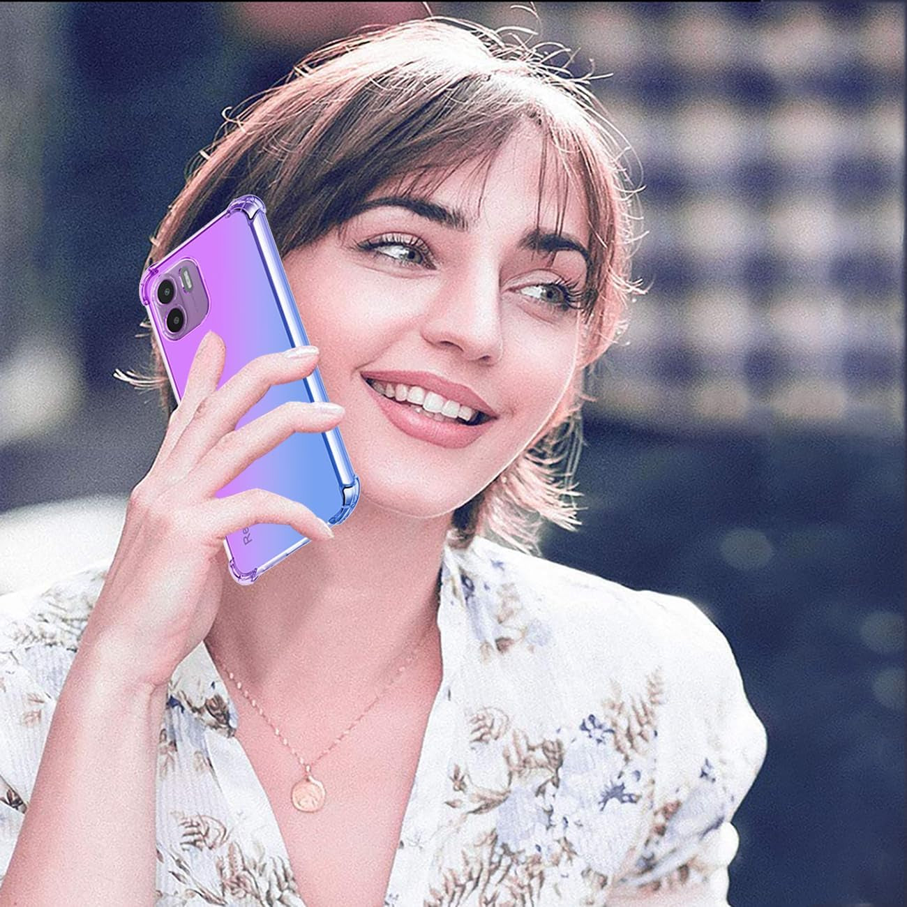 Gufuwo Case for Redmi A1 Case, Redmi A2 220733SI Cute Case Girls Women, Gradient Slim anti Scratch Soft TPU Phone Cover Shockproof Protective Case for Xiaomi Redmi A1 (Purple/Blue)  Gufuwo   