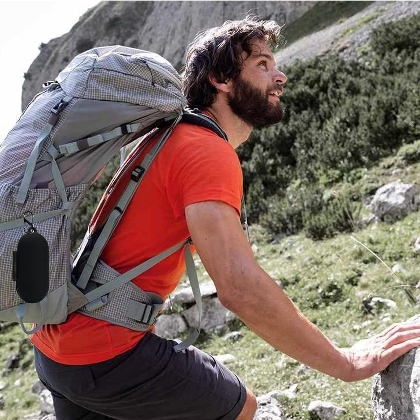 2PCS Silicone Case Cover for Sony WF-C700N Silicone Case, Sony C700 Case, Sony WF C700N Case Cover with Keychain (Black+Red)  XLDK   