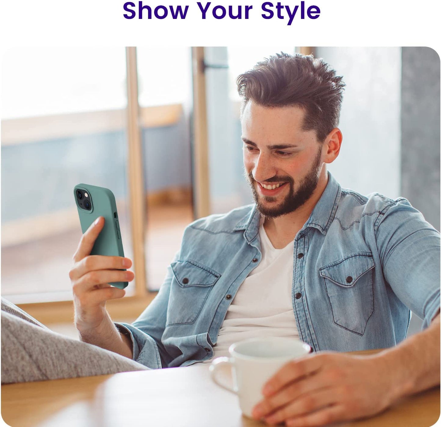 OTOFLY Designed for Iphone 14 Case, Silicone Shockproof Slim Thin Phone Case for Iphone 14 6.1 Inch (Pine Green)  OTOFLY Direct   