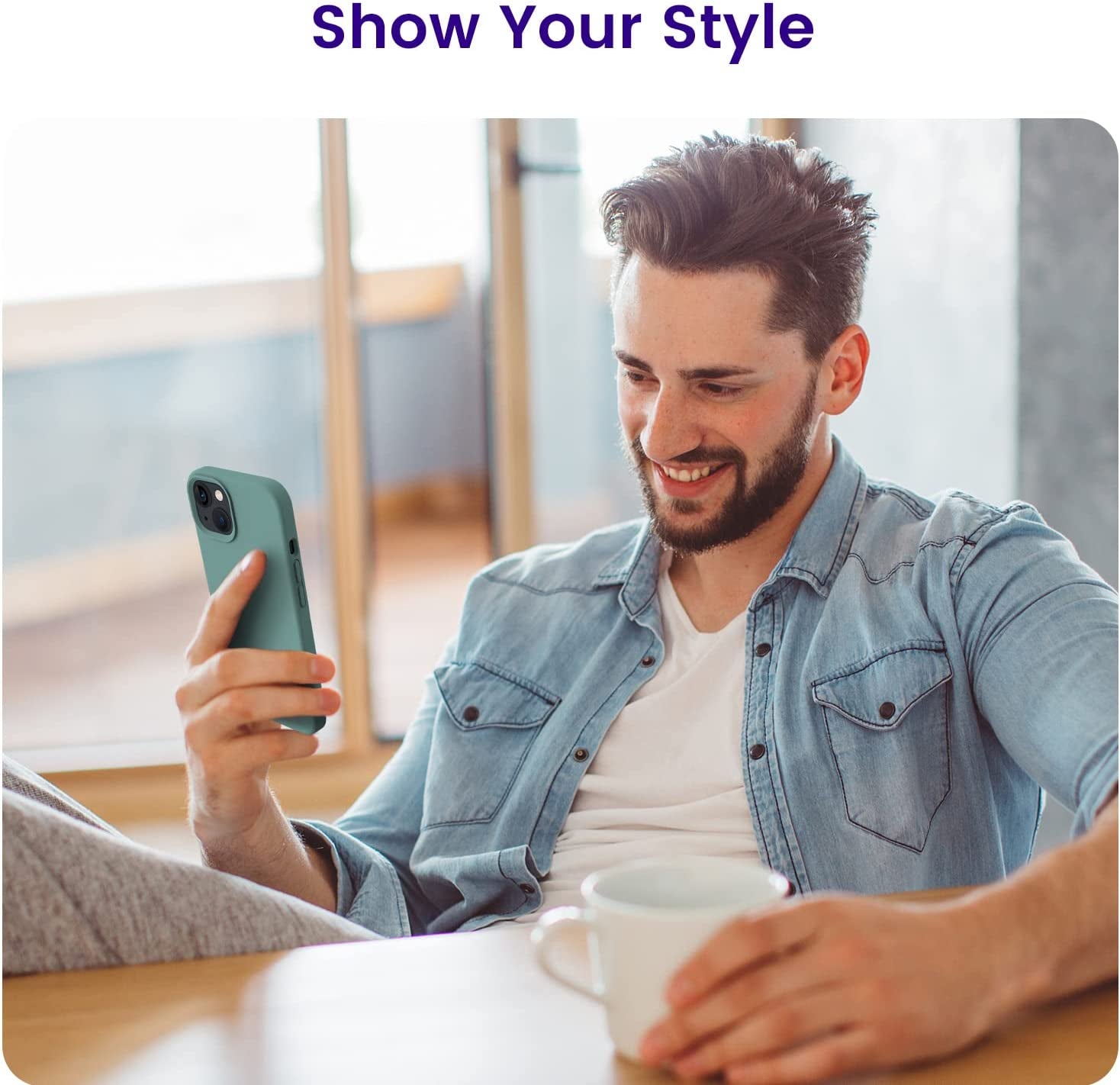 OTOFLY Designed for Iphone 14 Case, Silicone Shockproof Slim Thin Phone Case for Iphone 14 6.1 Inch (Pine Green)  OTOFLY Direct   