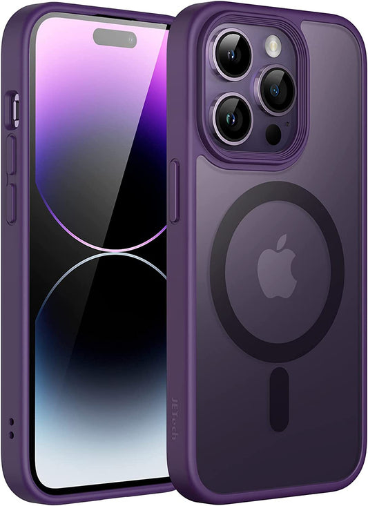 Jetech Magnetic Case for Iphone 14 Pro Max 6.7-Inch (NOT for Iphone 14 Pro 6.1-Inch) Compatible with Magsafe, Translucent Matte Back Slim Shockproof Phone Cover (Deep Purple)  JETech   