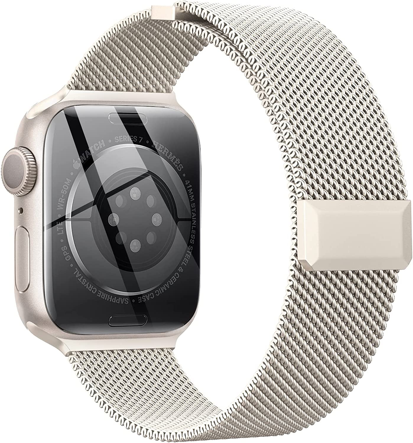 EPULY Compatible with Apple Watch Band 42Mm 44Mm 45Mm 49Mm 38Mm 40Mm 41Mm,Stainless Steel Mesh Loop Magnetic Clasp Bands for Iwatch Ultra Series 8 SE 7 6 5 4 3 2 1 Women Men--49Mm/49Mm/45Mm/44Mm/42Mmm Space Grey.  EPULY Starlight 41mm/40mm/38mm 