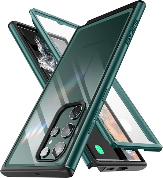 SUPCASE UB Edge Pro Series Case for Samsung Galaxy S22 Ultra 5G (2022 Release), Slim Frame Clear Protective Case with Built-In Screen Protector (Peacock)  SUPCASE   