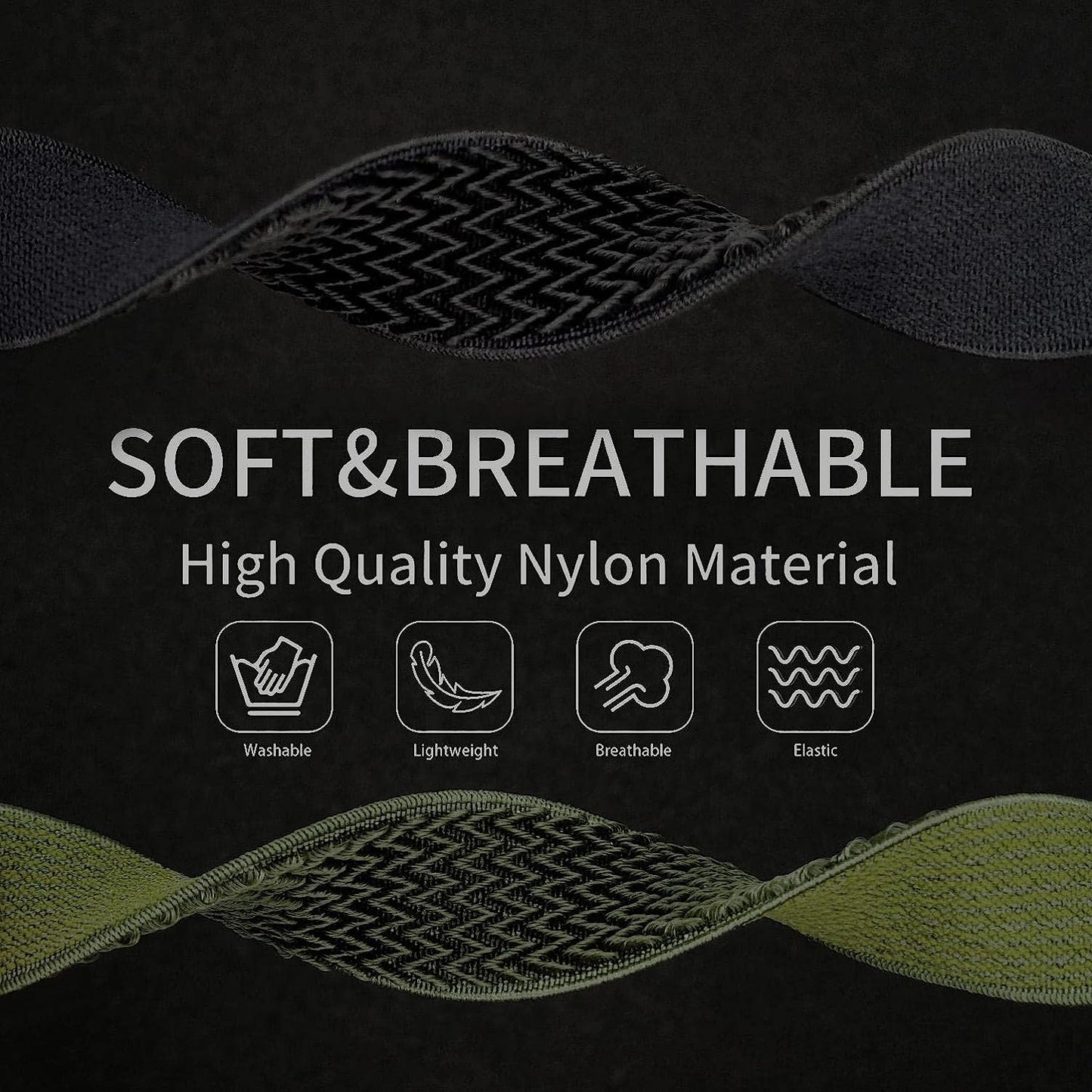 Abanen Stretch Loop Watch Bands for Garmin Venu 2 Plus/Venu Sq/Vivoactive 3 /Vivomove Sport, 20Mm Quick Release Elastic Soft Nylon Breathable Wristband Strap for Venu Sq 2, Forerunner 158  Abanen   