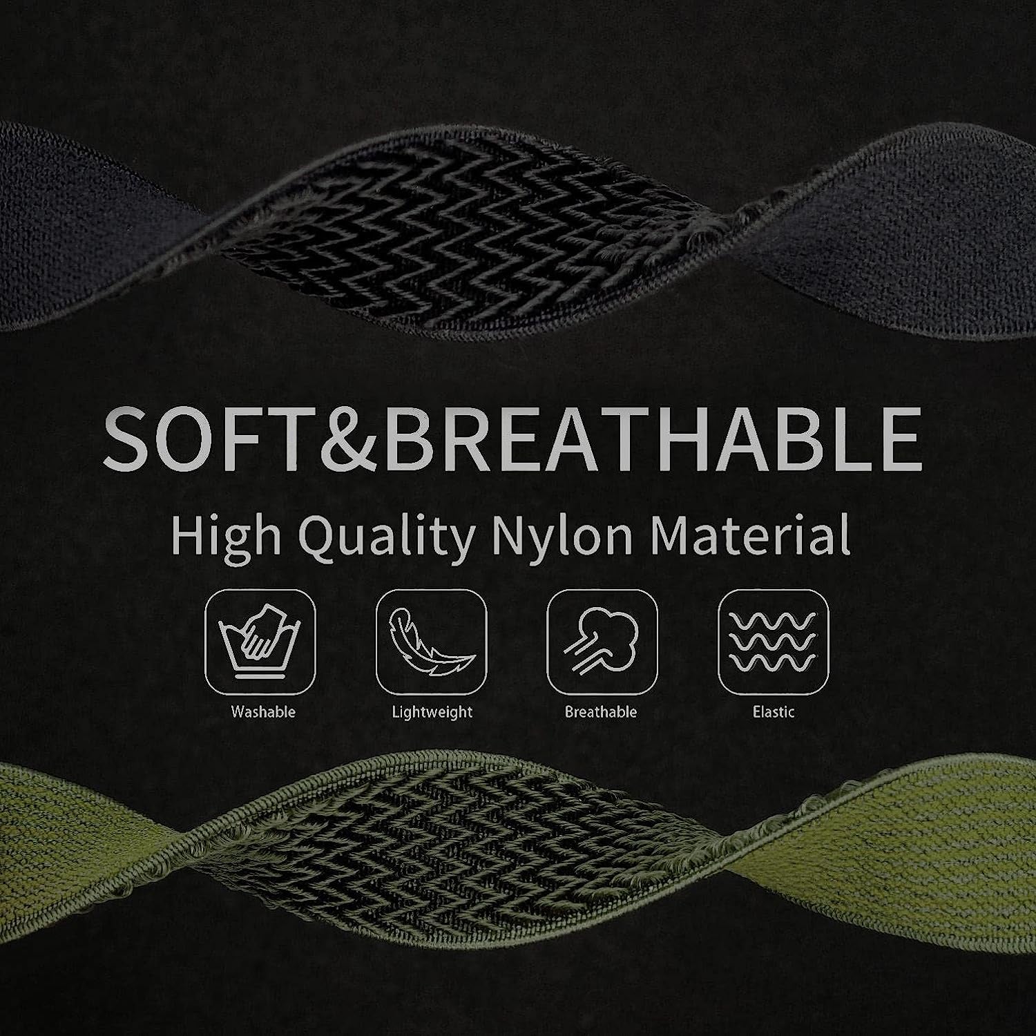 Abanen Stretch Loop Watch Bands for Garmin Venu 2 Plus/Venu Sq/Vivoactive 3 /Vivomove Sport, 20Mm Quick Release Elastic Soft Nylon Breathable Wristband Strap for Venu Sq 2, Forerunner 158  Abanen   