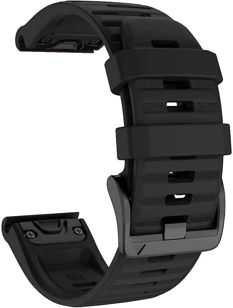 YOOSIDE Quick Easy Fit Watch Band for Garmin Fenix 6X Pro/Sapphire,26Mm Soft Non-Allergenic Silicone Sport Waterproof Wristband Strap for Garmin Fenix 5X/5X Plus,Fenix 3,Quatix 3,Tactix Bravo(Black)  YOOSIDE   