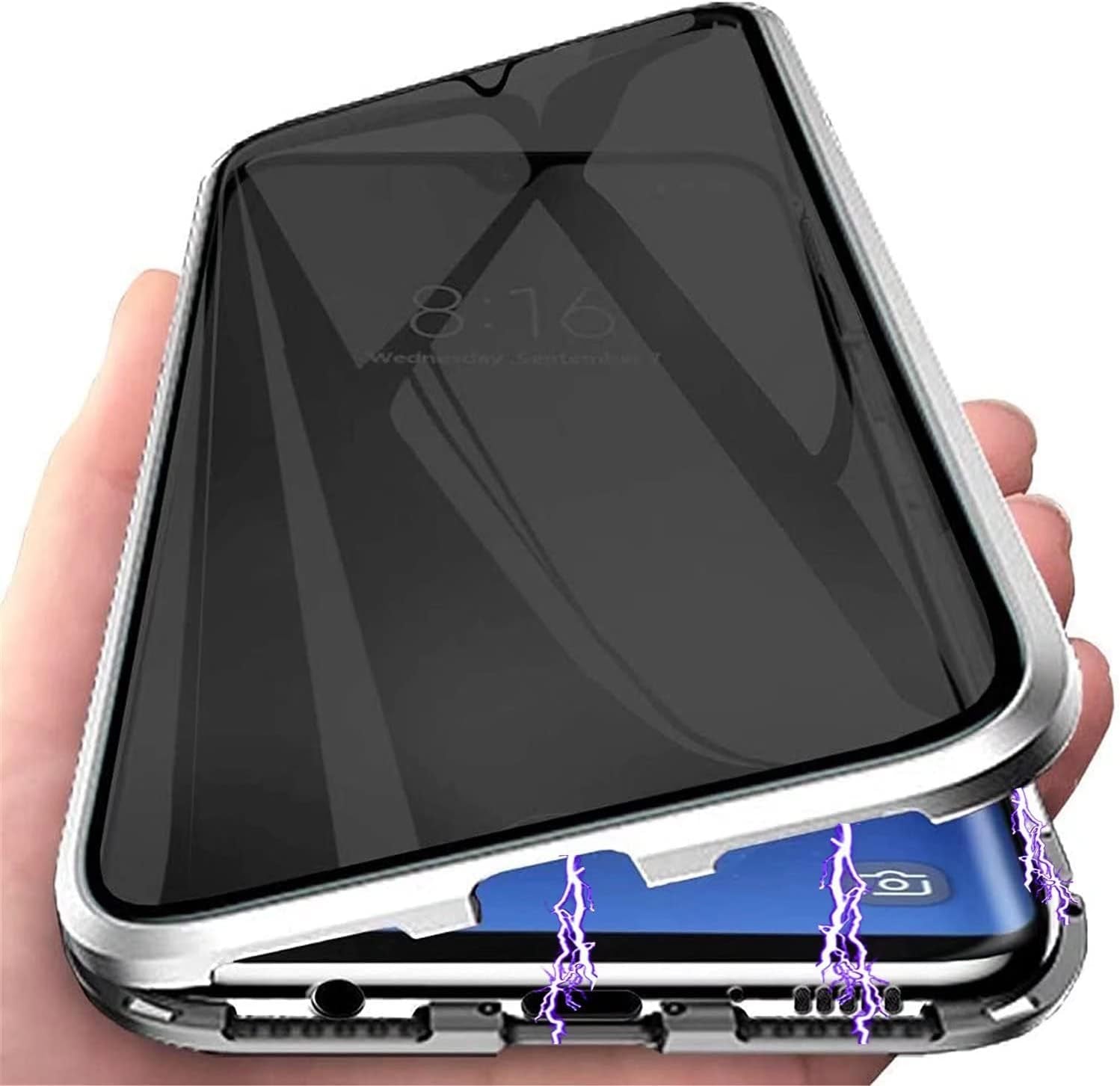 Privacy Magnetic Case for Samsung Galaxy Note 20 Ultra, anti Peep Tempered Glass Full Body Case, Front & Back 9H Tempered Glass, Privacy Screen Protector Metal Frame anti Spy Case Cover, Purple  PingGoo Sliver For Samsung Galaxy Note 20 Plus 