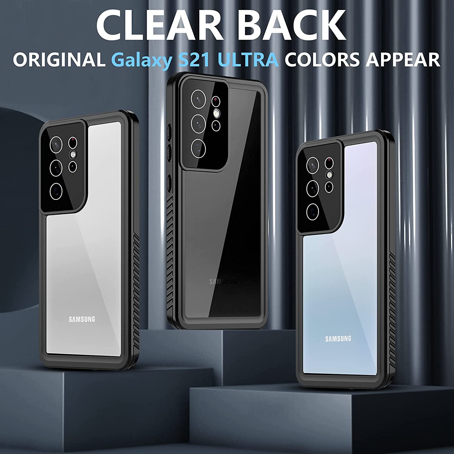 ANTSHARE for Samsung Galaxy S21 Ultra Case Waterproof,Galaxy S21 Ultra Case with Screen Protector,360 Full Body Heavy Shockproof Rugged Samsung S21 Ultra Phone Case for Women Men Black/Clear  ANTSHARE   