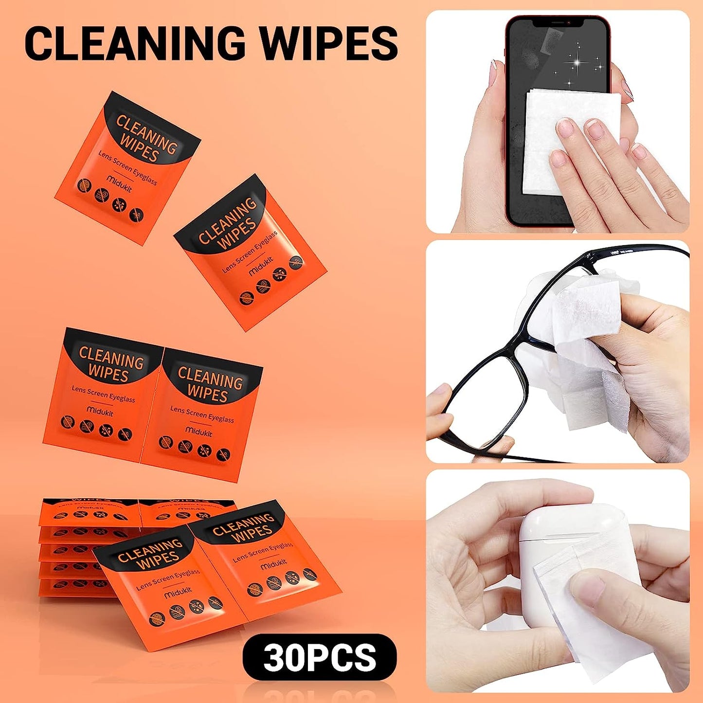 Cleaning Kit for Iphone Cell Phone Airpod, Charging Port Cleaning Tool for Iphone, Cleaner Kit for Iphone Screen Earbud Eyeglass Laptop PC, Cleaning Tool for Apple Iphone Charger Lightning Port USB C  Midukit   