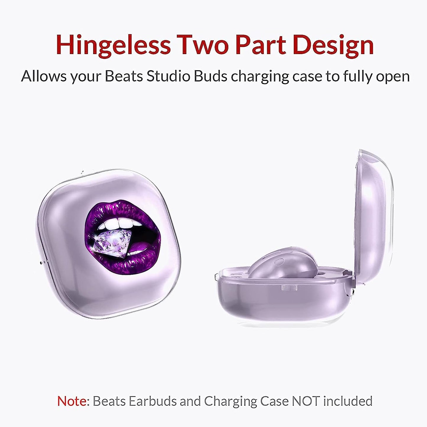 Compatible with Galaxy Buds 2 Case 2021/Galaxy Buds Pro Case 2021 /Galaxy Buds Live Case 2020 Purple Lip [2 Sides Front and Back] Shockproof Case Protective Cover for Samsung Earbuds with Keychain  KANGHAR   