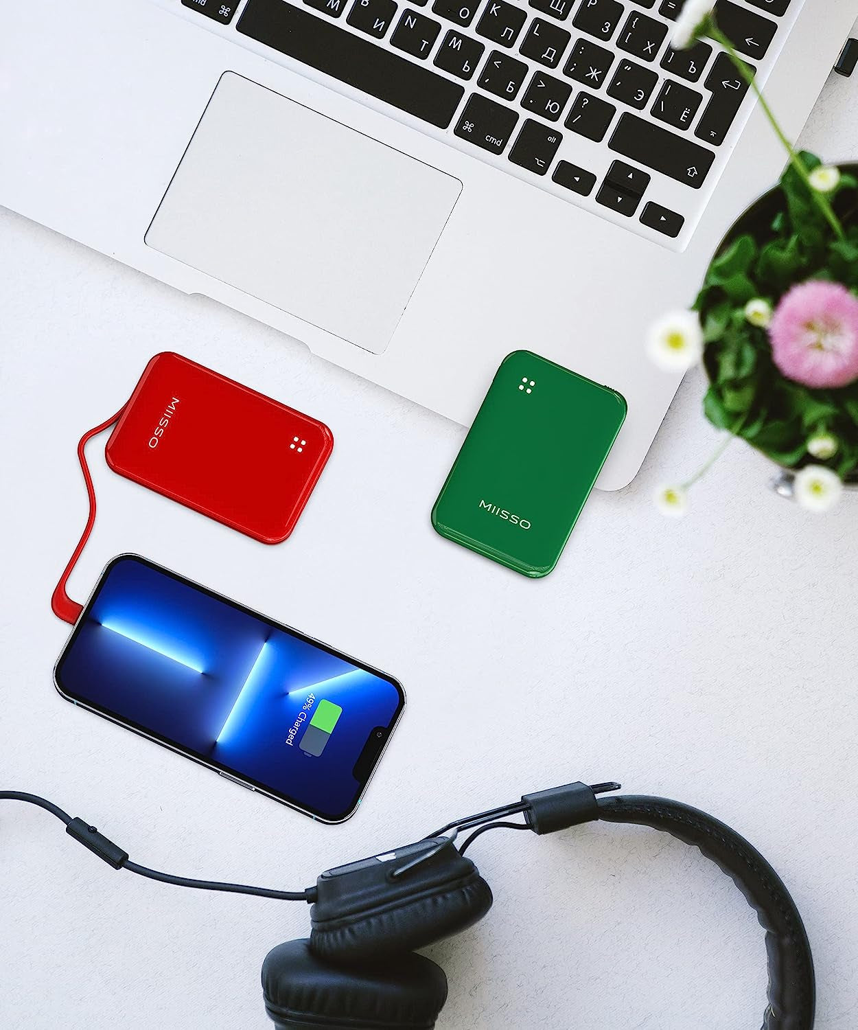 REDISONA Small Portable Charger 4500Mah Power Bank with Built-In Cable, Mini External Battery Pack Compatible with Iphone 14/14 Pro/14 Plus/14 Pro Max/13/12/11/X/8/7/6 Airpods, Red  Shenzhen Weilaishenniao Technology Co., Ltd.   