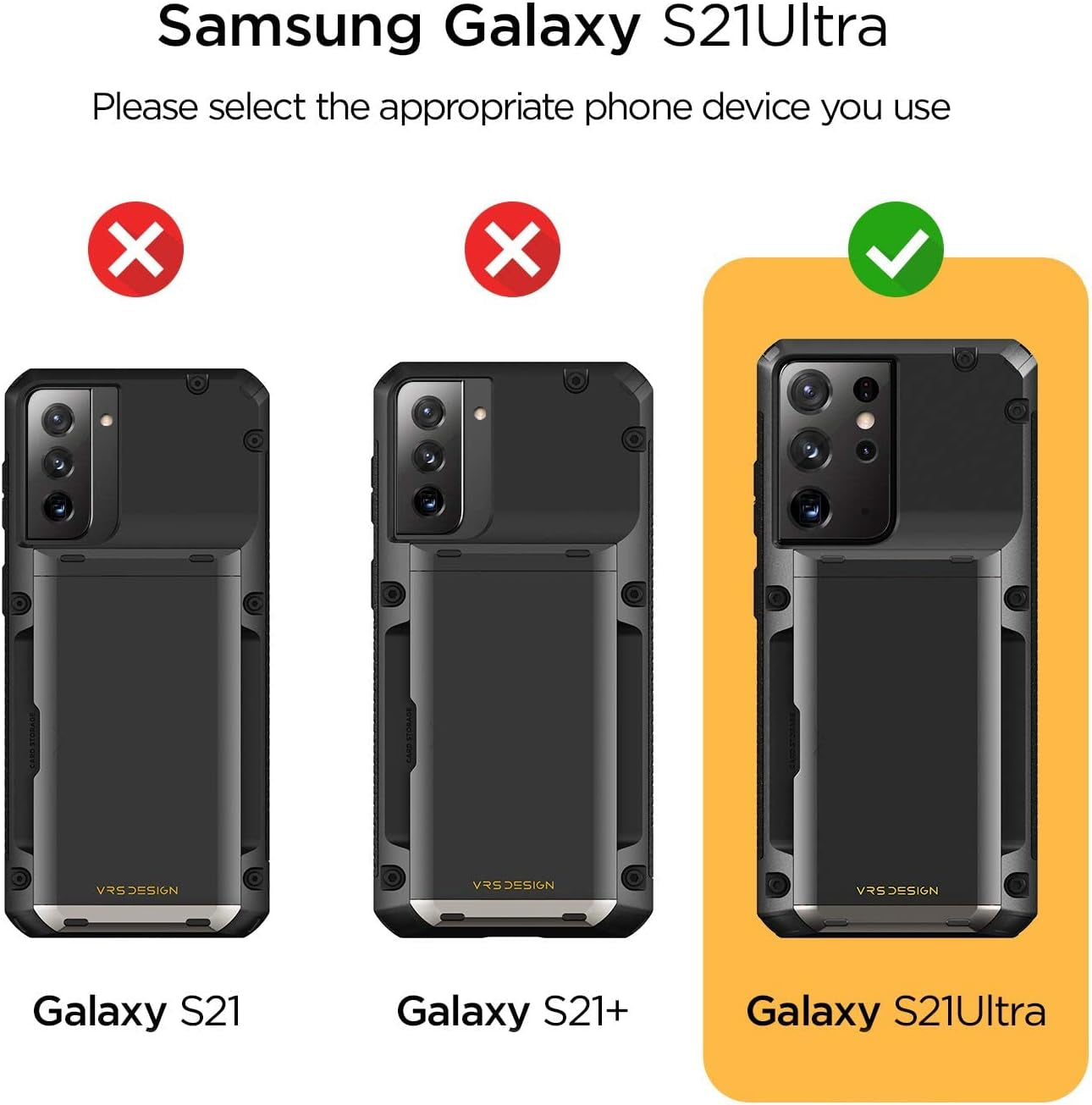 VRS DESIGN Damda Glide Pro Phone Case Compatible with Galaxy S21 Ultra 6.8 Inch (2021) Black  VRS Design   