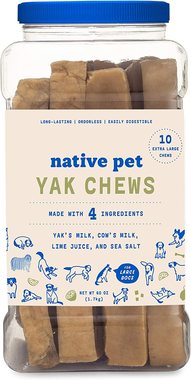 Native Pet Yak Chews (3 Medium Chews)  Native Pet X-Large (Pack Of 10)  