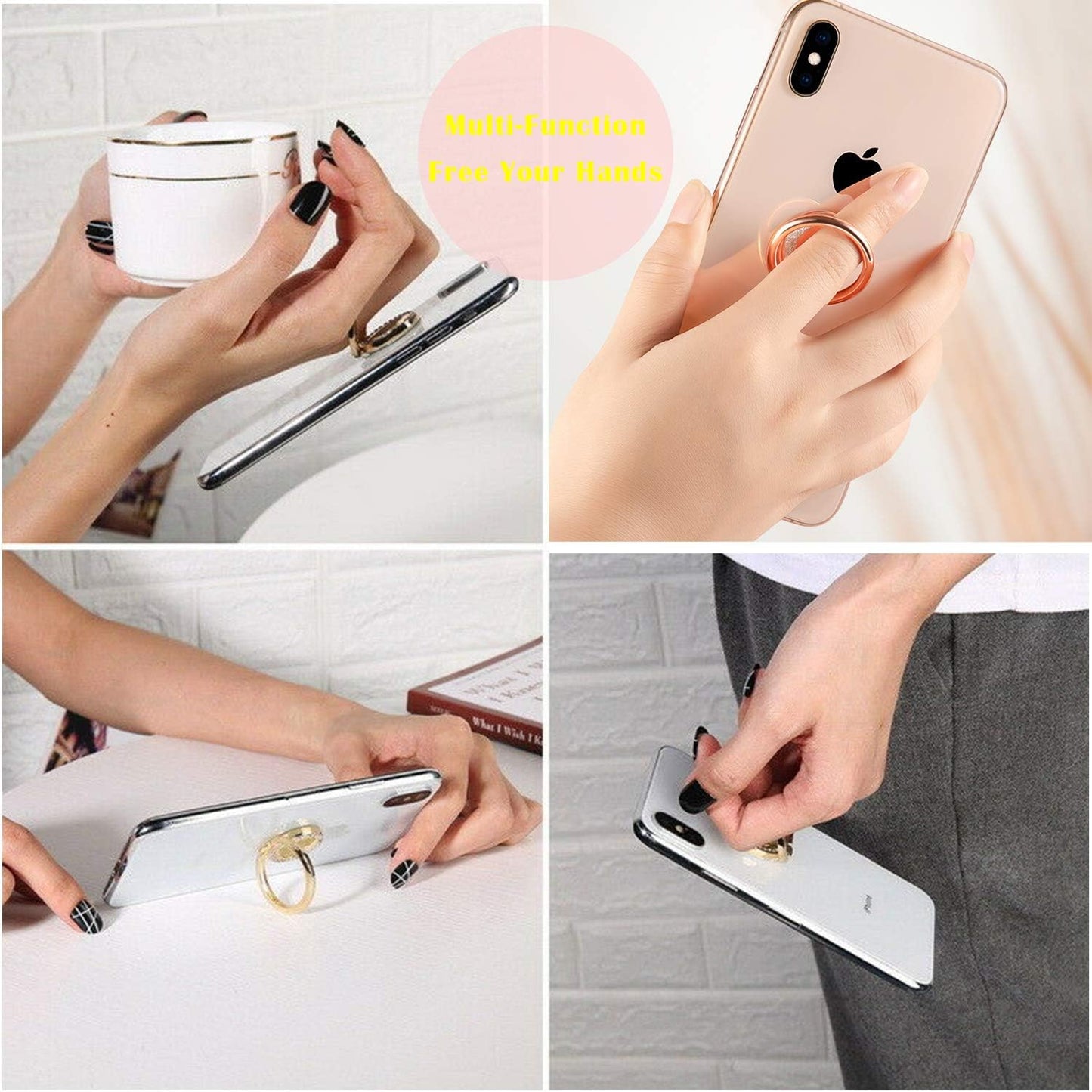 JIAXIUFEN Cell Phone Ring Stand Finger Holder Marble Glitter Grip Kickstand 360° Rotation Metal Ring Grip for Magnetic Car Mount Compatible with Iphone Samsung Galaxy Pixel All Smartphone Blue  JIAXIUFEN   