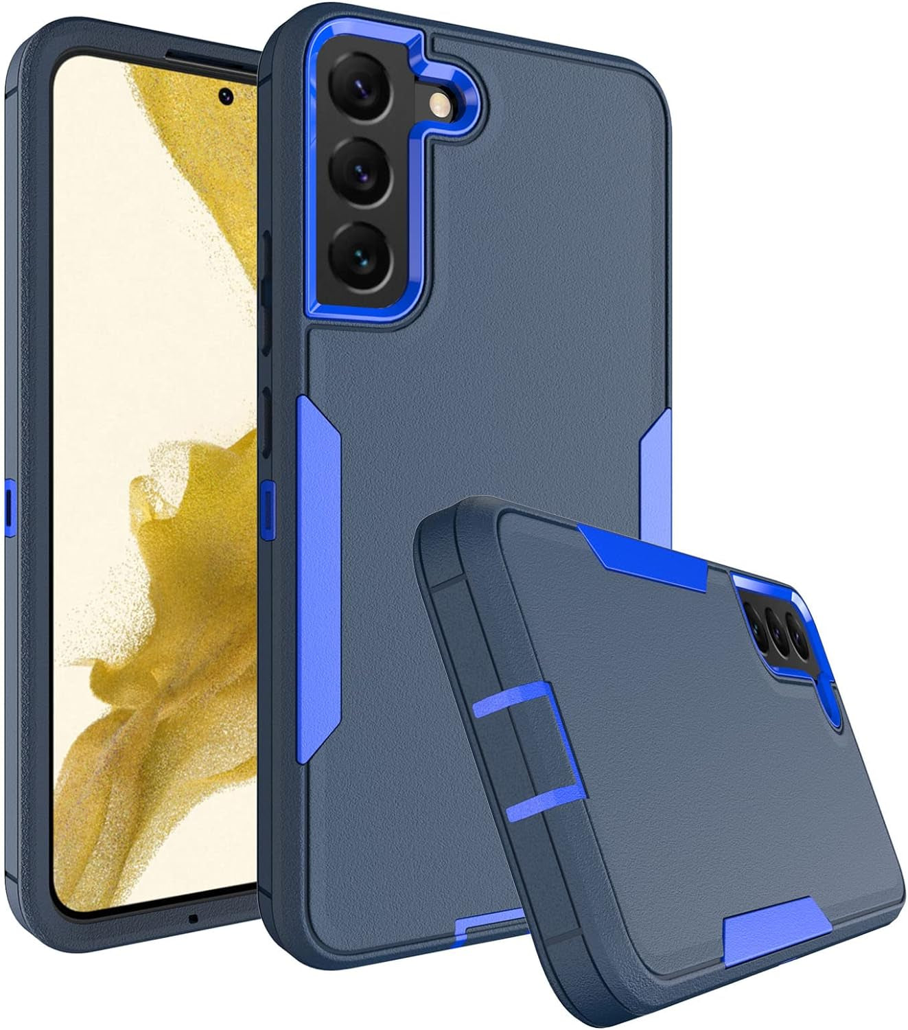 Dahkoiz for Samsung Galaxy S22 Case, Dust-Proof Port Cover, Full Body Durable Silicone Rubber Phone Case for Samsung Galaxy S22 5G, Black/Purple  UNISMART INC Galaxy S22 Plus Case Blue/Navy Galaxy S22 Plus 