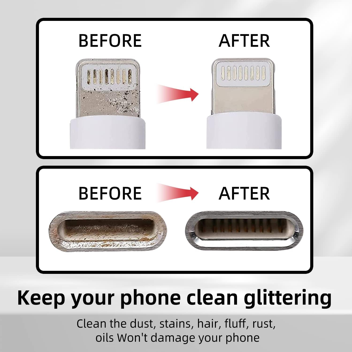 BAIRUTONG Iphone Cleaning Kit,Iphone Charging Port Cleaning Tool,Restore Tool for Ipad Pro Watch Cell Phone Charging Port  BAIRUTONG   