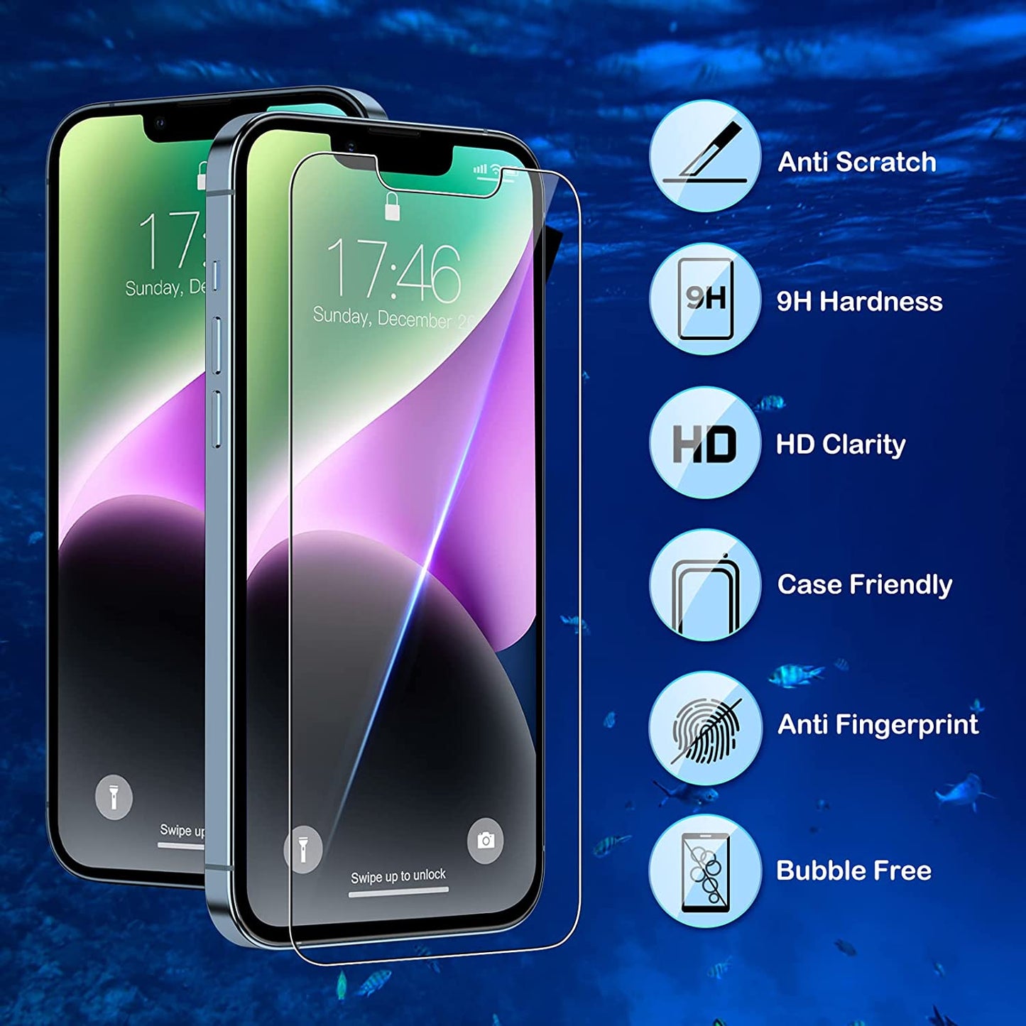 Degeyoyo Tempered Glass Screen Protector Compatible with Iphone 14/13/Iphone 13 Pro 6.1 Inch, Iphone 14/13/Iphone 13 Pro Screen Protector, Ultra HD, Case Friendly, Easy Install [3 Pack]  Degeyoyo   