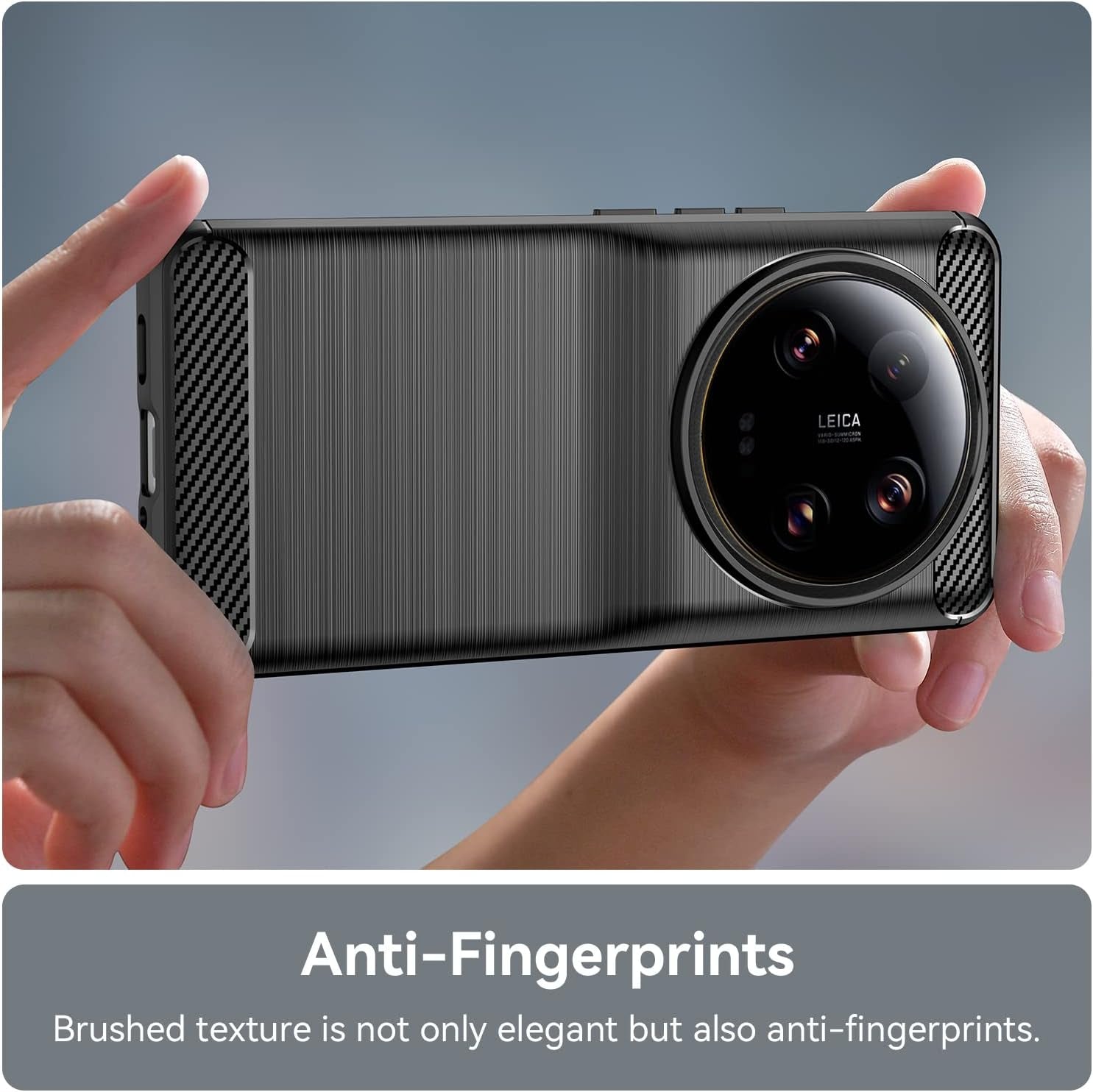 Cruzerlite Case Compatible with Xiaomi Mi 13 Ultra Case, Carbon Fiber Texture Design Cover Anti-Scratch Shock Absorption Made for Xiaomi Mi 13 Ultra Case (2023) (Black)  13 Ultra   