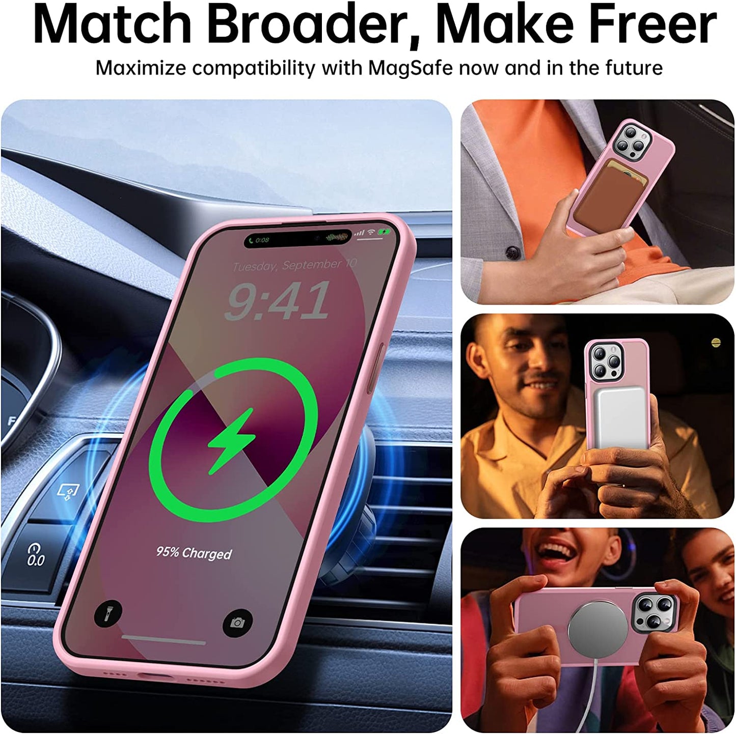 Faiono Magnetic for Iphone 14 Pro Max Case [Compatible with Magsafe][Strong Magnetic][10Ft Military Grade Protective] Translucent Matte Slim Case for Iphone 14 Pro Max Phone Case (6.7"), Pink  Faiono   