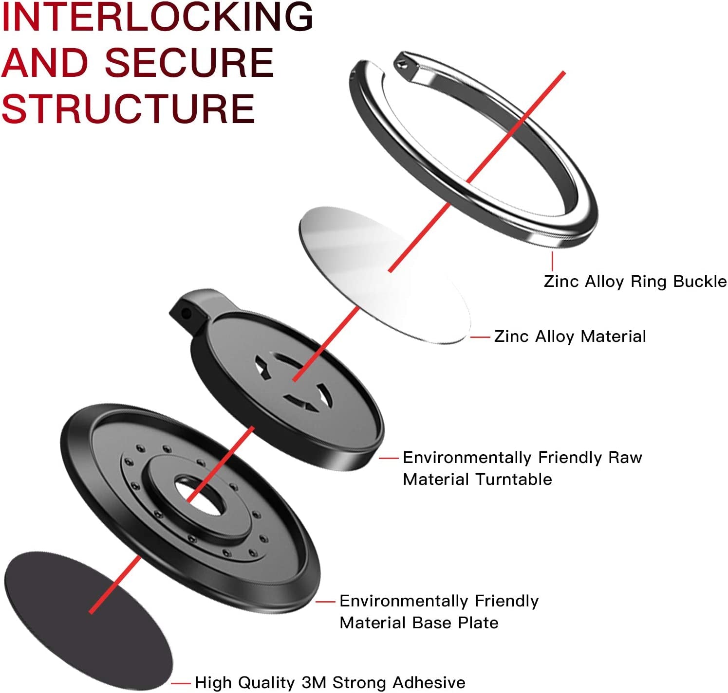 2 Pcs Phone Ring Holder Finger Kickstand, Cell Phone Ring Holder Finger Grip 360 Degree Rotation (Lilac)  YINHEXI   