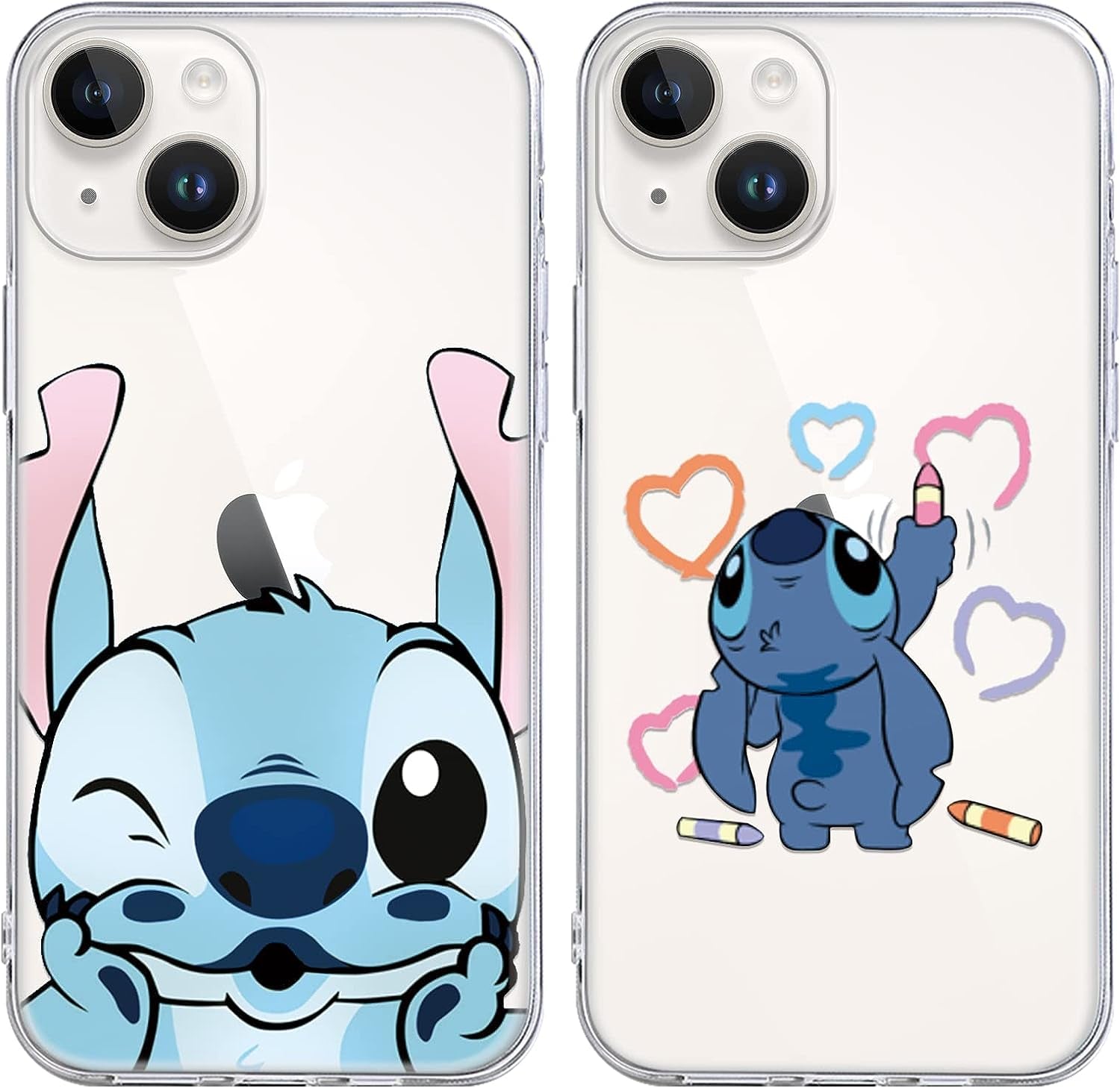 [2 Pack] Cute Case Designed for Iphone 12/Iphone 12 Pro Case, Cartoon Kawaii Aesthetic Cool Phone Cases Girly for Girls Boys Kids Women Clear Soft TPU Protective Cover Funda for Iphone 12 Pro 6.1"  SDJ US 01 For Iphone 14/13 