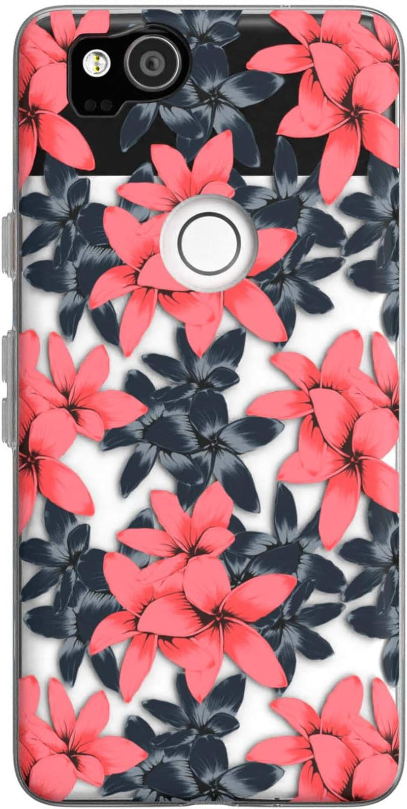 Toik Slim TPU Phone Case for Google Pixel XL 2 XL 3 XL 3A XL 4 XL 2019 Protective Gift Luxury Lightweight Girly Flowers Women Rose Design Flexible Floral Print Silicone Clear Anemone Cover Red  Toik Tropical Plumeria  