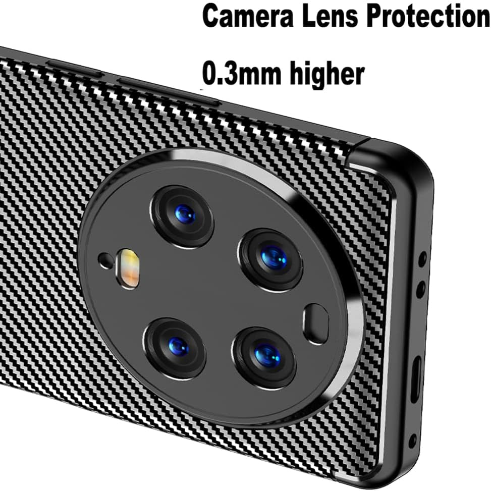 Teroxa for Xiaomi Mi 13 Ultra Case, Super Thin Carbon Fiber Texture Soft Silicone Bumper Camera Lens Protection Shockproof Cover (Black)  teroxa   