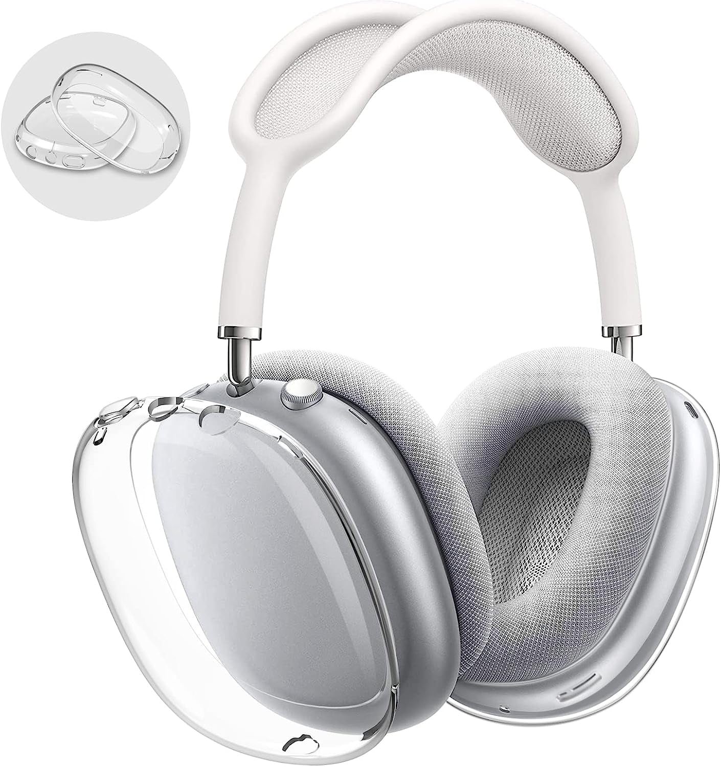 KOREDA for Airpod Max Case, Clear Soft TPU Anti-Scratch Protective Case Cover, No Yellowing Transparent Accessories for Apple Airpods Max (Clear Black)  KOREDA Clear  