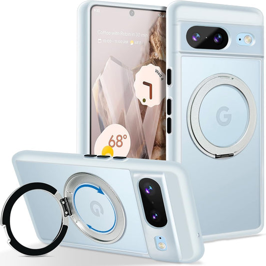 MALEWOLF for Google Pixel 8 Case Compatible with Magsafe [Built-In Invisible Kickstand] TPU Shockproof Sturdy Thin Matte Translucent Cover Protective Phone Case for Pixel 8 5G (Frosted Clear)  MALEWOLF   