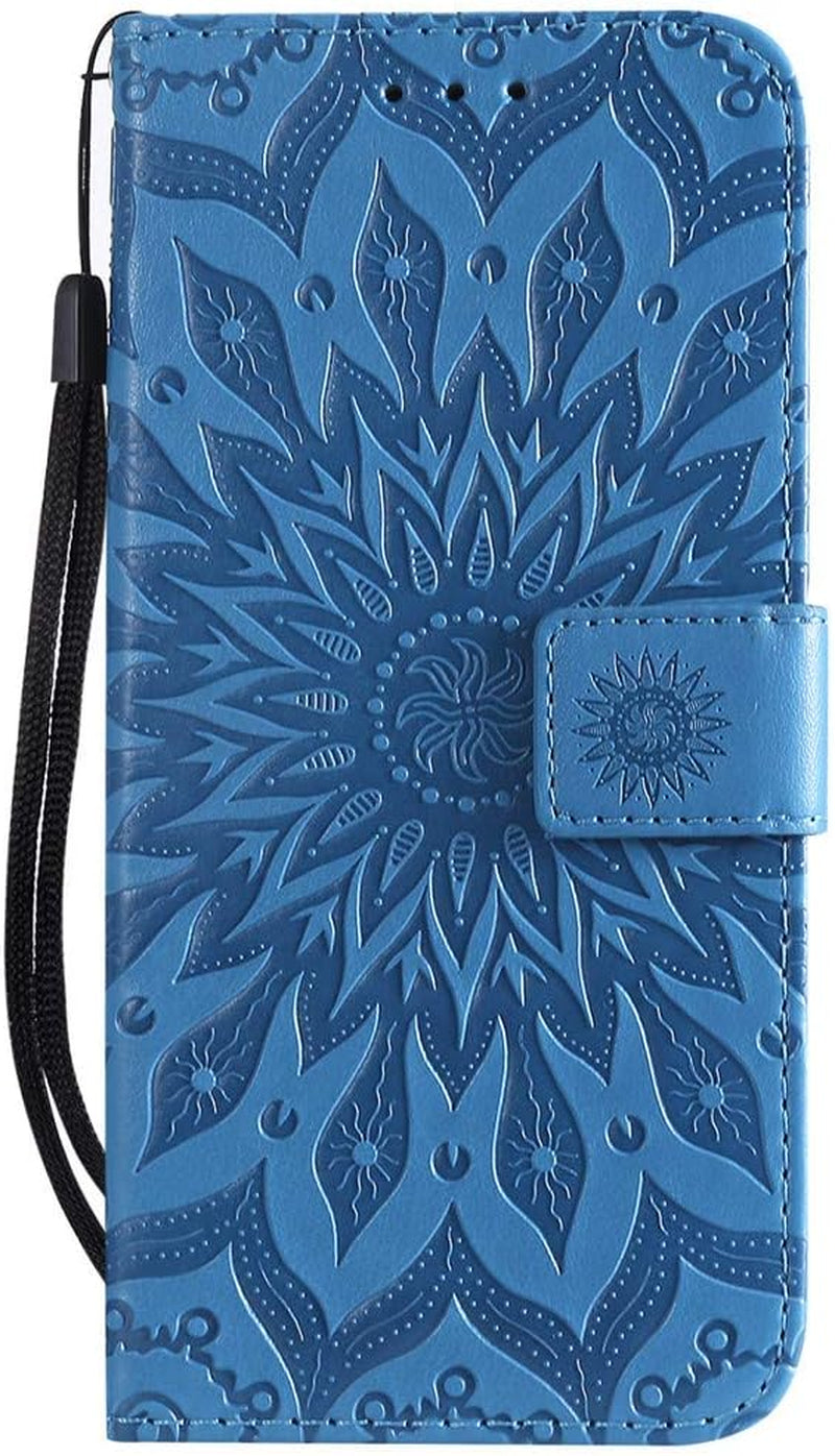 Asdsinfor LG G8 Case Stylish Advanced Embossing Wallet Case Credit Cards Slot with Stand for PU Leather Shockproof Flip Magnetic Case for LG G8 / LG G8 Thinq/Lg G8S Sunflower Blue KT  Asdsinfor   