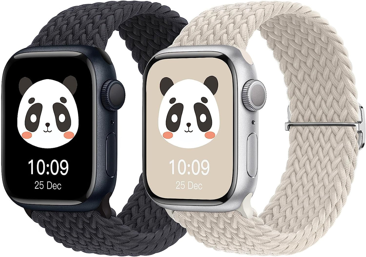 𝟐 𝐏𝐚𝐜𝐤 Stretchy Braided Compatible with Apple Watch Band 44Mm 45Mm 38Mm 40Mm 41Mm 42Mm 49Mm for Women Men, Adjustable and Comfortable Sport Wristbands for Iwatch Series 8 7 6 5 4 3 2 1 SE Ultra  KingofKings   