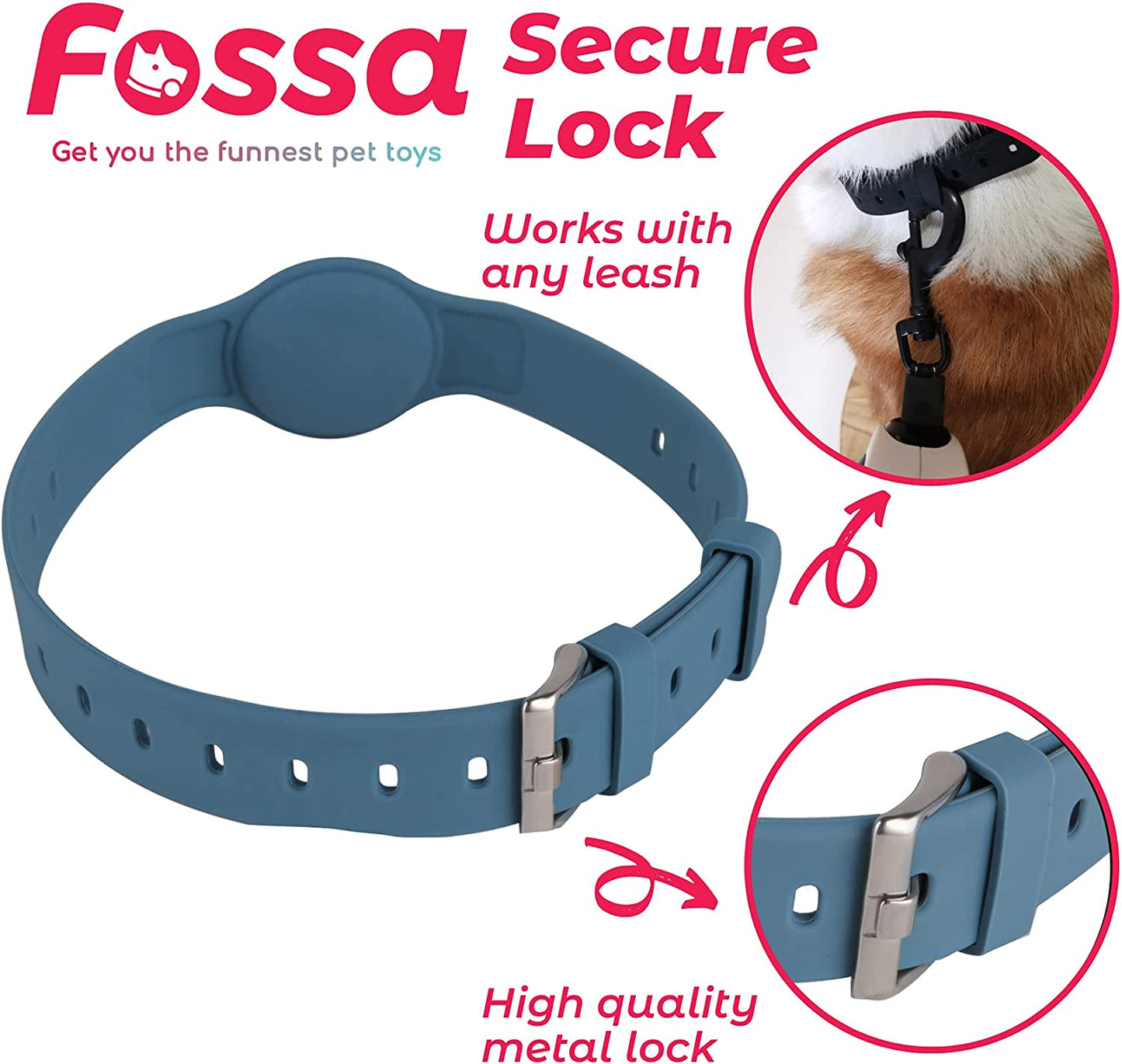 Dog Collar Compatible with Apple Airtag,Pet Collar Air Tag Holder-Blue  Fossa   