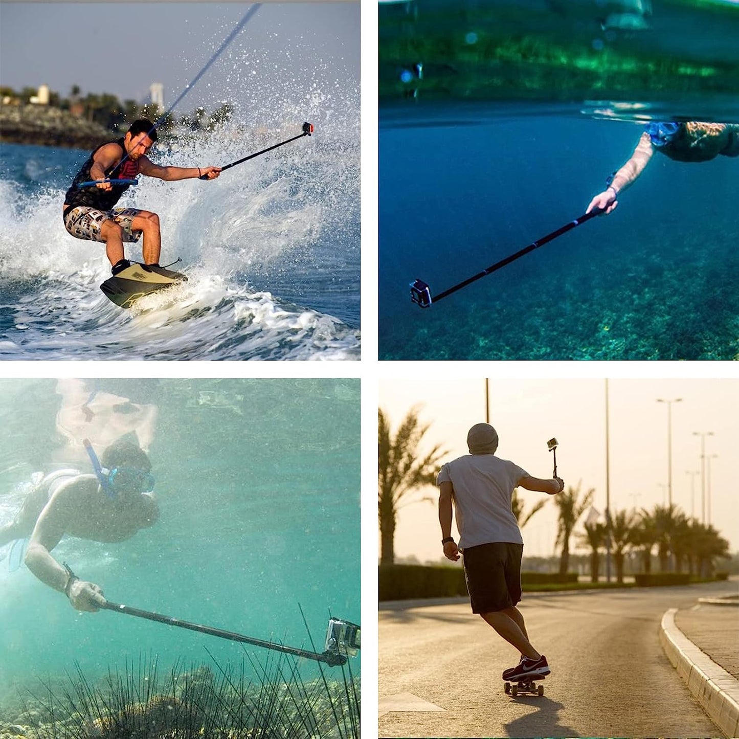 Homeet 36" Telescopic Action Camera Selfie Stick Expandable Handheld Pole Monopod with 1/4 Inch Adapter for Action Cameras  Homeet   