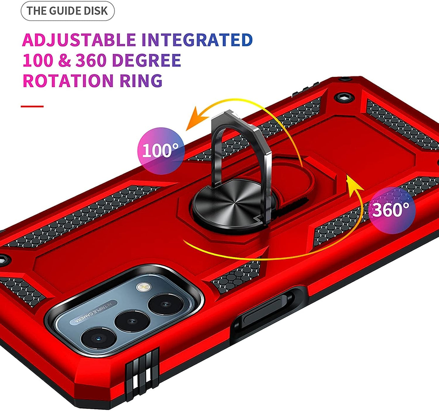 SKTGSLAMY for Oneplus Nord N200 5G Case,With Screen Protector,[Military Grade] 16Ft. Drop Tested Cover with Magnetic Kickstand Car Mount Protective Case for Oneplus Nord N200 5G, Red  SKTGSLAMY   