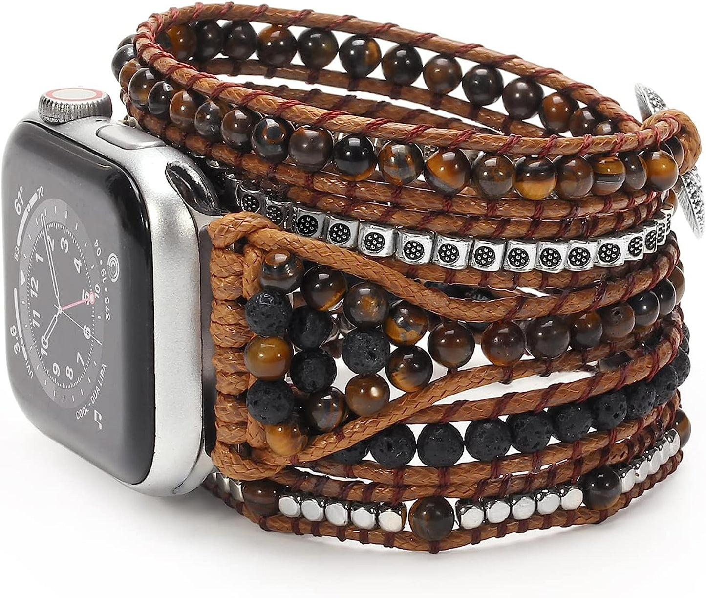 Wingoden Beaded Boho Watch Band Compatible Apple Watch Band 41Mm/38Mm/40Mm 49Mm/45Mm/44Mm/42Mm 5 Wrap Watch Bracelet Apple Watch Strap for Women Men Natural Stone Iwatch Band Series 8/7/6/5/4/3/2/1/Se/Ultra  Wingoden   