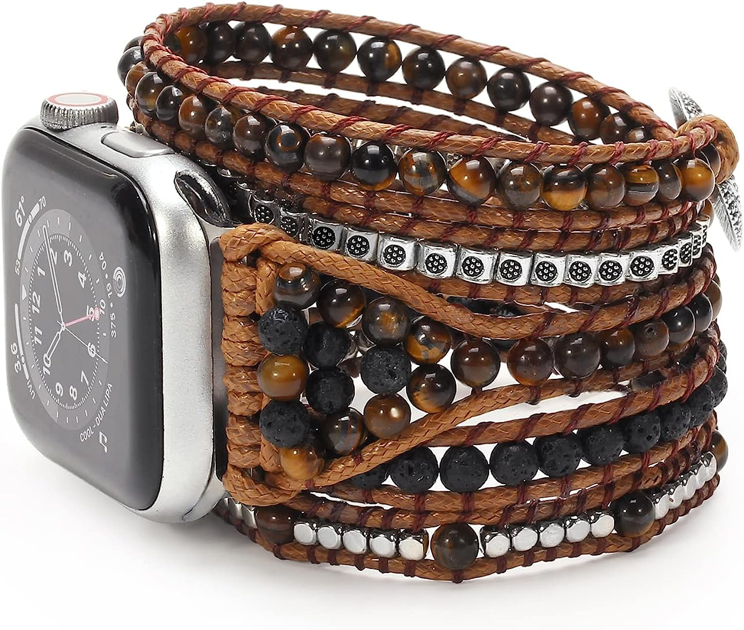 Wingoden Beaded Boho Watch Band Compatible Apple Watch Band 41Mm/38Mm/40Mm 49Mm/45Mm/44Mm/42Mm 5 Wrap Watch Bracelet Apple Watch Strap for Women Men Natural Stone Iwatch Band Series 8/7/6/5/4/3/2/1/Se/Ultra  Wingoden   