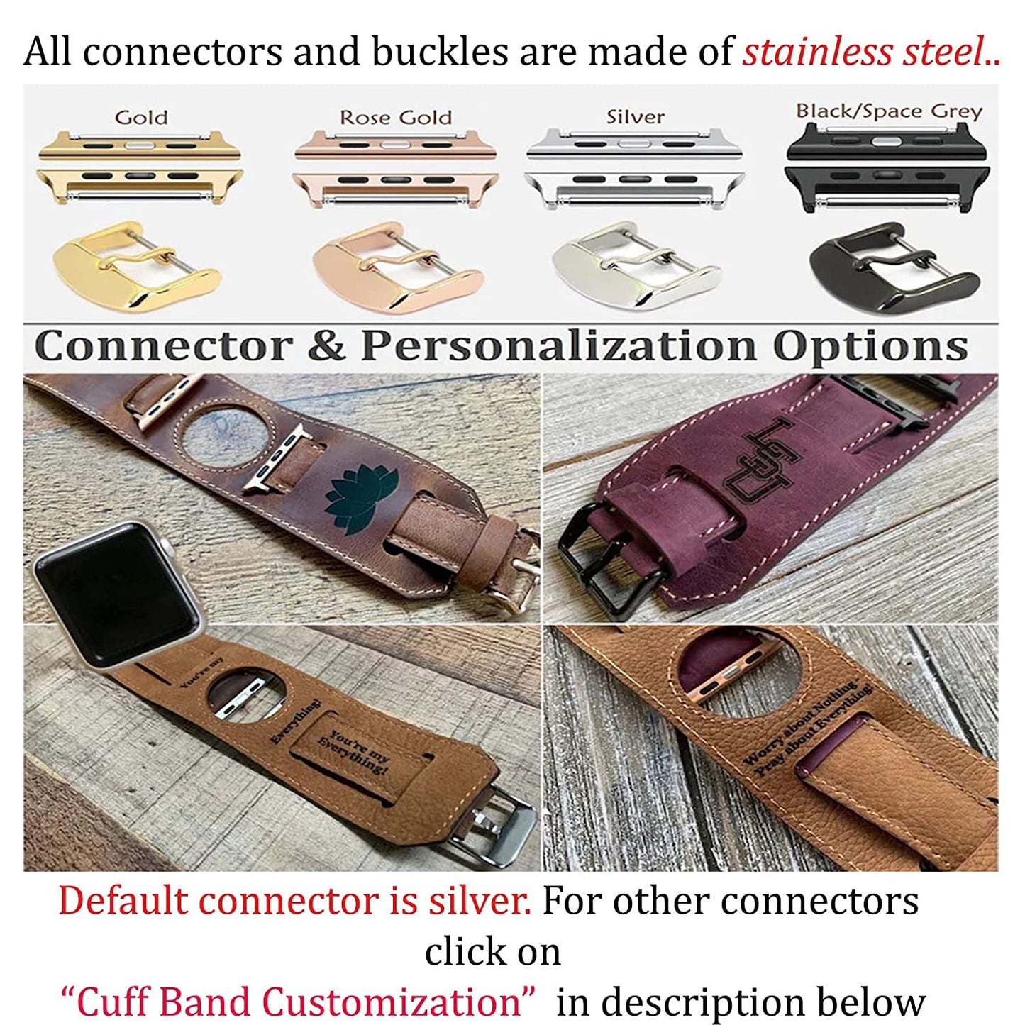 HARDISTON Cuff Watch Band Compatible with Apple 44Mm for Men & Women, Handmade Genuine Leather, Compatible with Iwatch Series 7 6 5 4 3 2 1 SE, Wrist Bracelet Arm Band, Medium/Band-Russet  HARDISTON   
