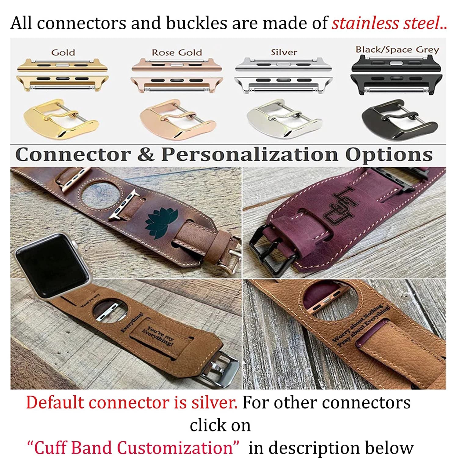 HARDISTON Cuff Watch Band Compatible with Apple 44Mm for Men & Women, Handmade Genuine Leather, Compatible with Iwatch Series 7 6 5 4 3 2 1 SE, Wrist Bracelet Arm Band, Medium/Band-Russet  HARDISTON   