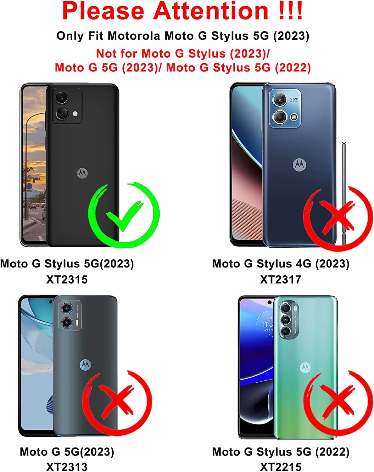 For Motorola Moto G Stylus 5G 2023 Case [Not Fit 4G or 2022 Version], Heavy Duty Rugged Shockproof Protective Phone Cover with Lanyard Strap and Tempered Glass Screen Protector,2023 Navy Blue  RMOCR   