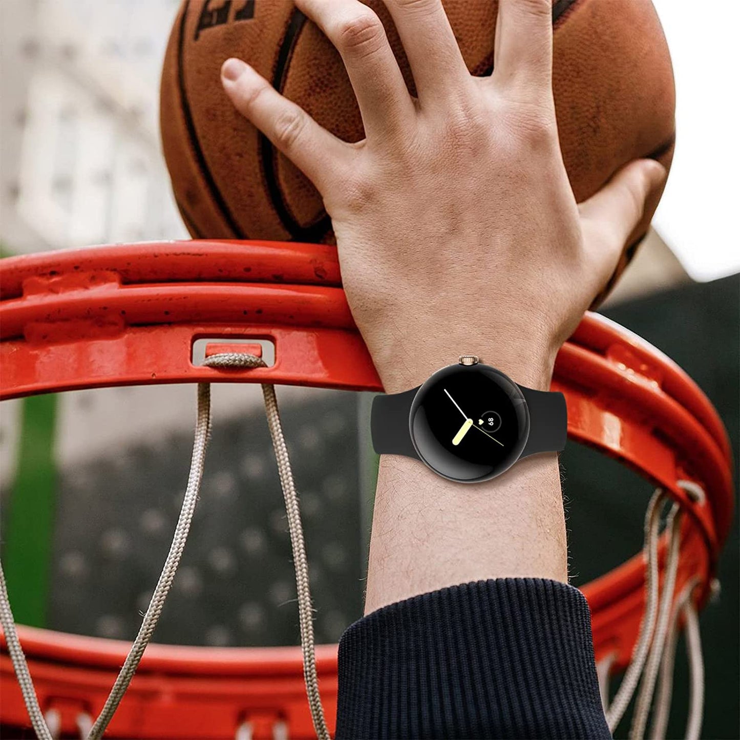 BMINEN Bands 4 Pack for Google Pixel Watch Band, Soft Silicone Wristband Women Men Waterproof Sport Strap Band for Google Pixel Watch 2022 (L, 4PACS-A-L)  BMINEN   