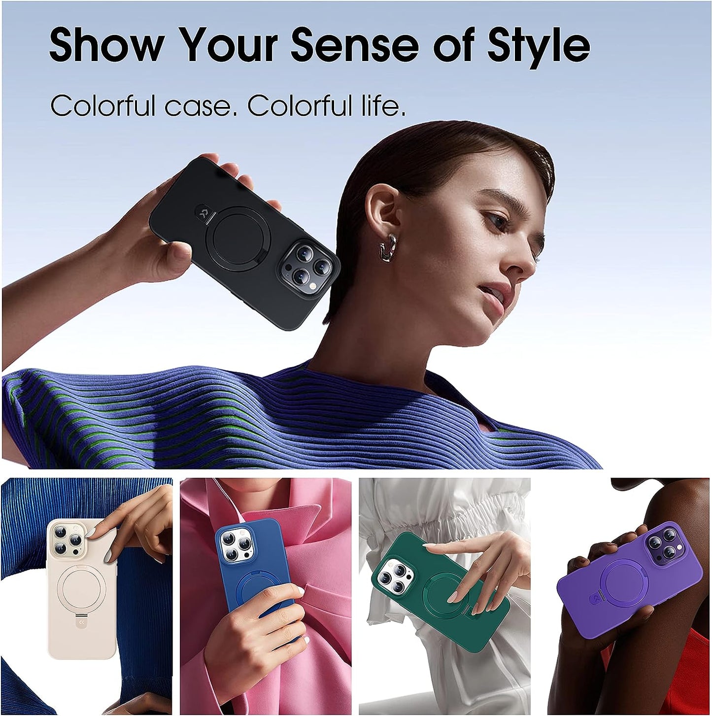 CASEKOO Magnetic for Iphone 14 Pro Max Case with Invisible Stand [Compatible with Magsafe] [Dust-Free Antistatic Silicone] Mil-Grade Protective Non-Slip Phone Cover Cases for Women Men 6.7 Inch, Black  CASEKOO   