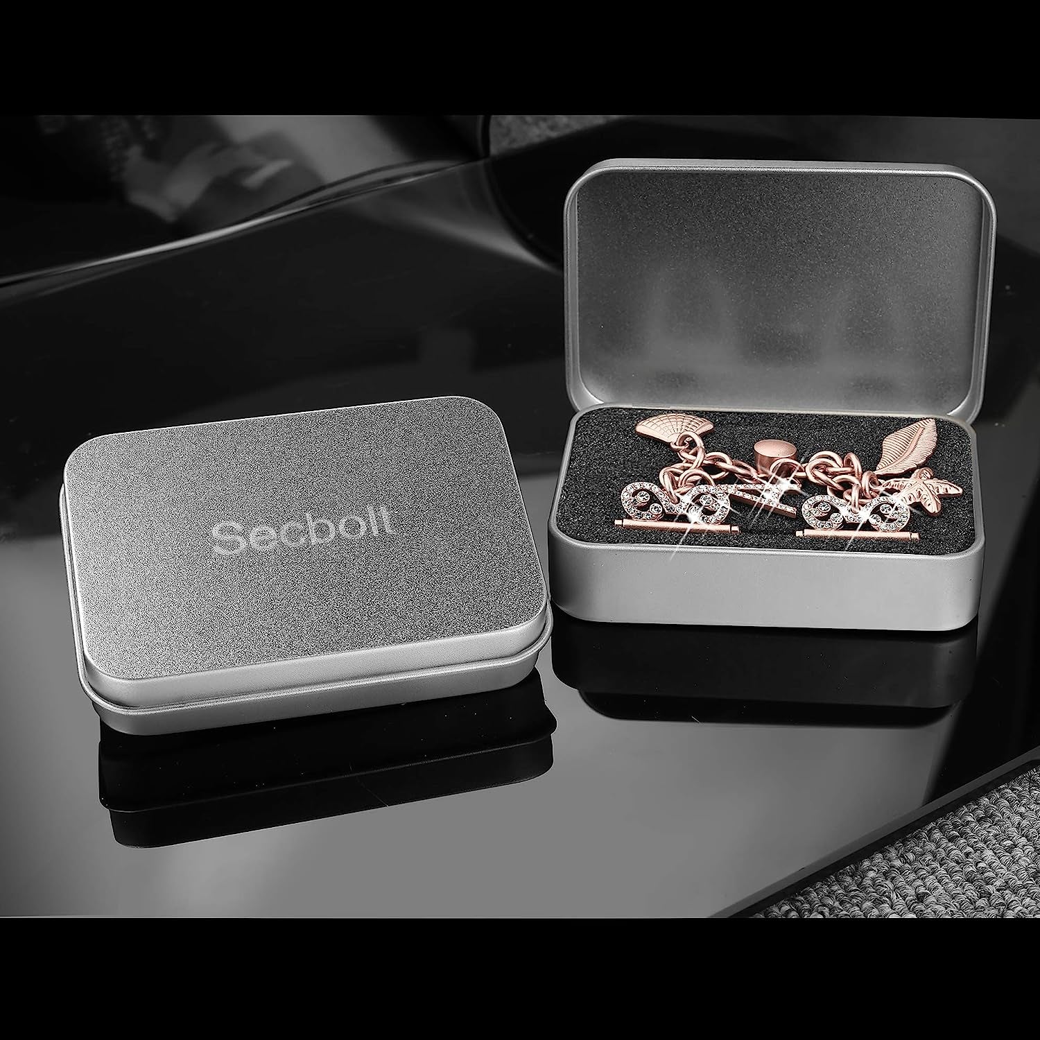 Secbolt Bling Bands Compatible with Apple Watch Bands 38Mm 40Mm 41Mm 42Mm 44Mm 45Mm Iwatch Series 8/7/6/5/4/3/2/1/SE, Women'S Interchangeable Charms Adjustable Bracelet  Secbolt   