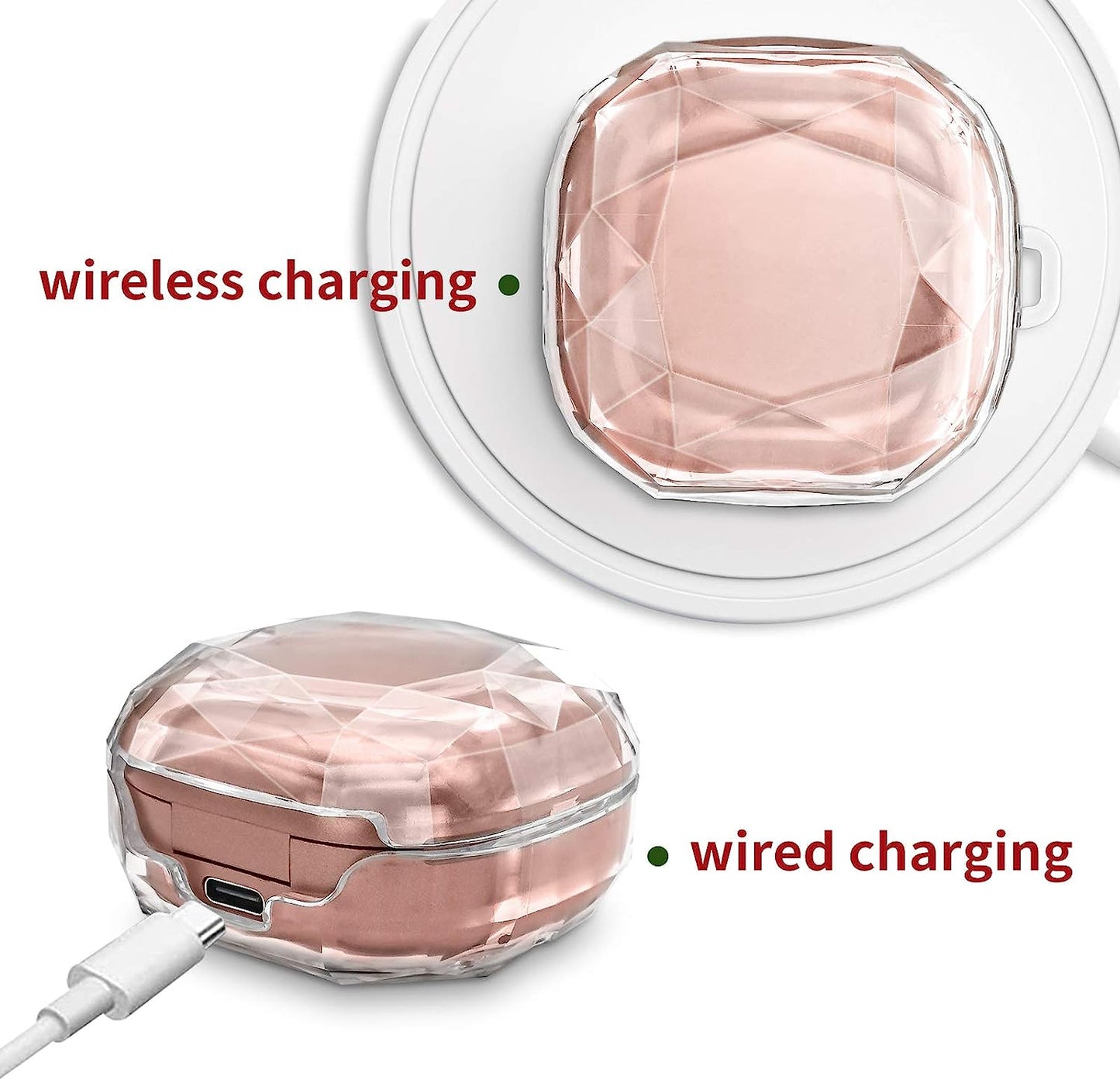 Newseego Protective Case Compatible with Samsung Galaxy Buds 2 (2021)/Galaxy Buds Pro Case/Galaxy Buds Live Case Cover (2020) with Carabiner Keychain Hard PC Shockproof Drop Protective Cover- Clear  Newseego   