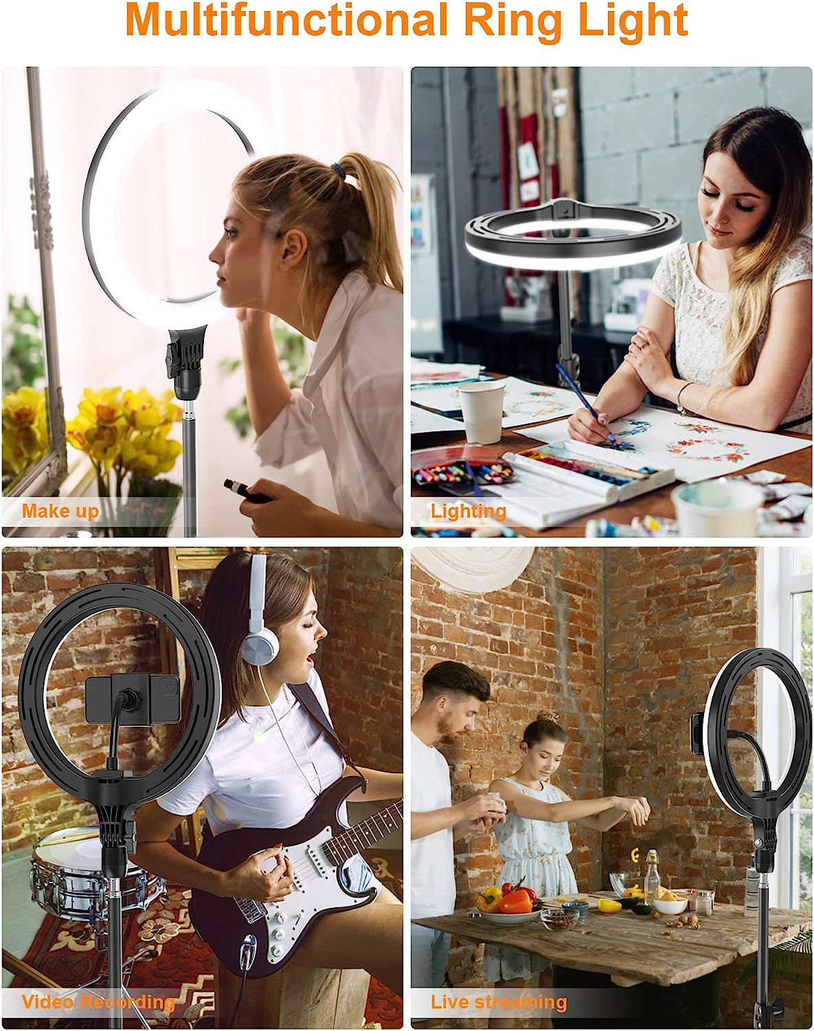 10.2" Selfie Ring Light with Tripod Stand & Phone Holder, Tryone LED Circle Light Halo Light for Video Recording/Makeup/Photography/Live Stream/Vlog  Winbywin   