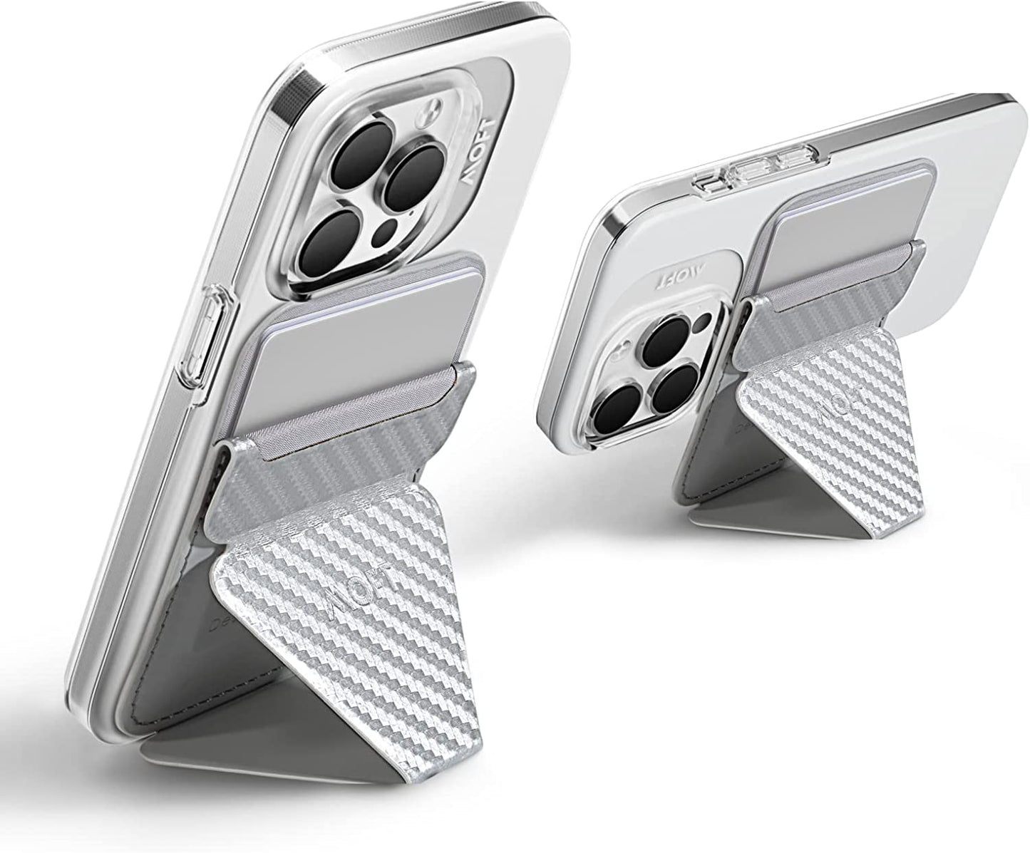 MOFT Magsafe Wallet Stand for Iphone 14/13/12 Series Magsafe Compatible Phone Stand with 3 Viewing Angles (Night Black)  MOFT LIMITED Carbon Sliver  