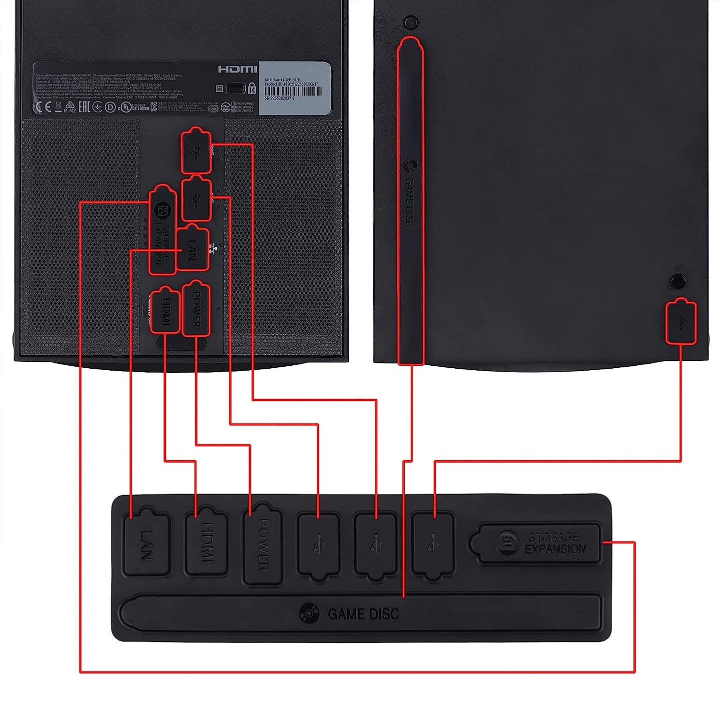 BURSTNINJA Silicone Dust Filter Compatible with Xbox Series X Console, Dust Plugs Dustproof Mesh Set for Xbox Series X, Dust Cover Stopper Protection Kit for Xbox Series X  BURSTNINJA   