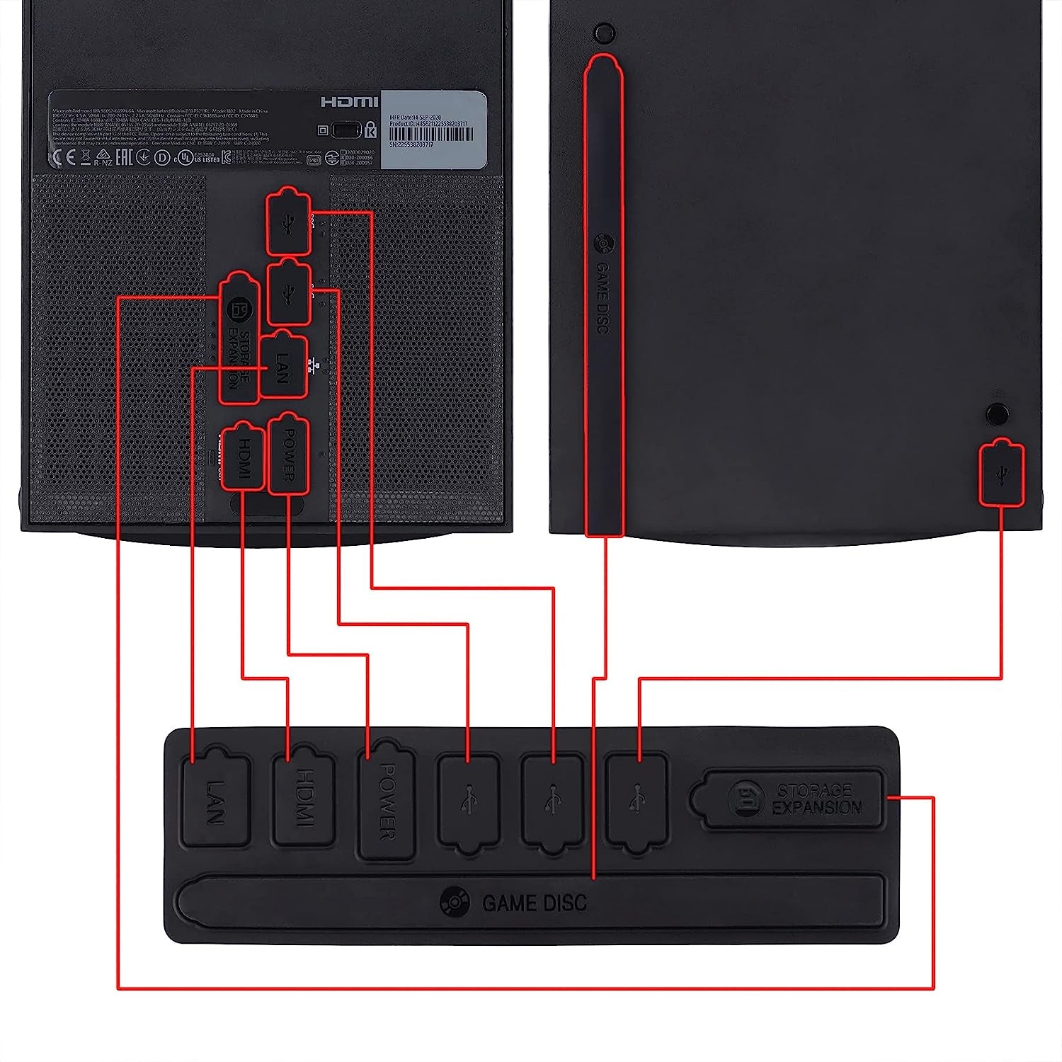 BURSTNINJA Silicone Dust Filter Compatible with Xbox Series X Console, Dust Plugs Dustproof Mesh Set for Xbox Series X, Dust Cover Stopper Protection Kit for Xbox Series X  BURSTNINJA   