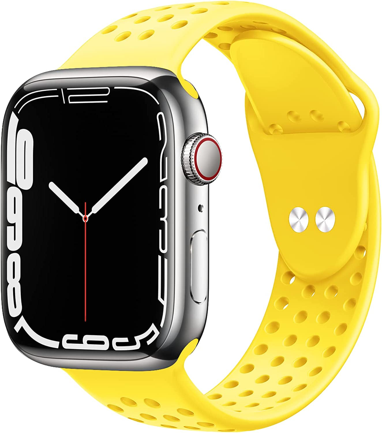 Toutouzhang Sport Bands Compatible with Apple Watch Band 38Mm 40Mm 41Mm 42Mm 44Mm 45Mm 49Mm S/M M/L for Women/Men Waterproof Soft Silicone Replacement Strap Accessories for Iwatch Ultra SE Series 8/7/6/5/4/3/2/1  Toutouzhang Yellow 42mm/44mm/45mm/49mm M/L 
