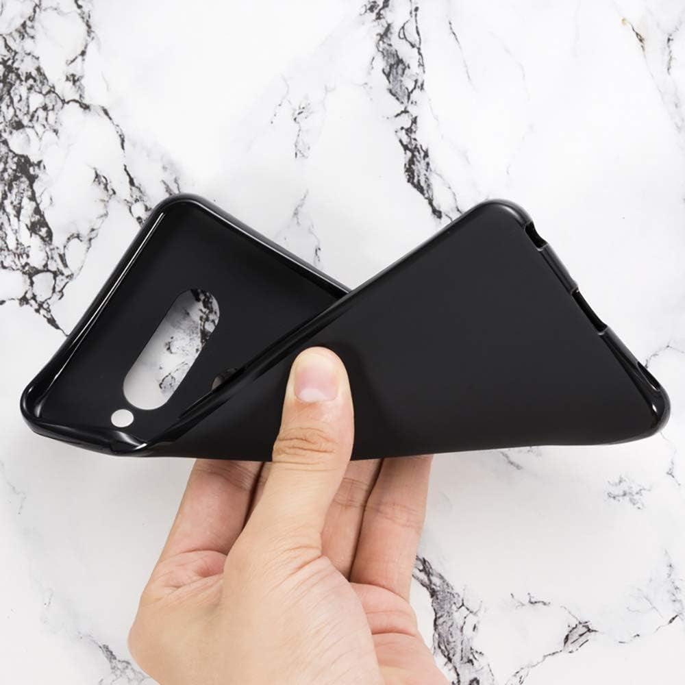 Shantime LG V40 Thinq Case, Scratch Resistant Soft TPU Back Cover Shockproof Silicone Gel Rubber Bumper Anti-Fingerprints Full-Body Protective Case Cover for LG V40 Thinq (Black)  Shantime   