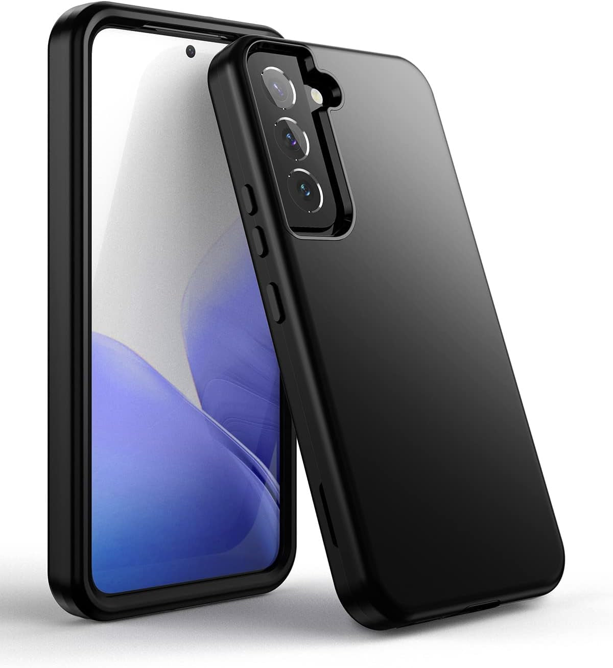 Welovecase for Samsung Galaxy S22 5G Case, Cover 3 in 1 Full Body Heavy Duty Protection Hybrid Shockproof TPU Bumper Three Layer Protective Case for Samsung Galaxy S22 6.1 Inch Purple  WeLoveCase Black  